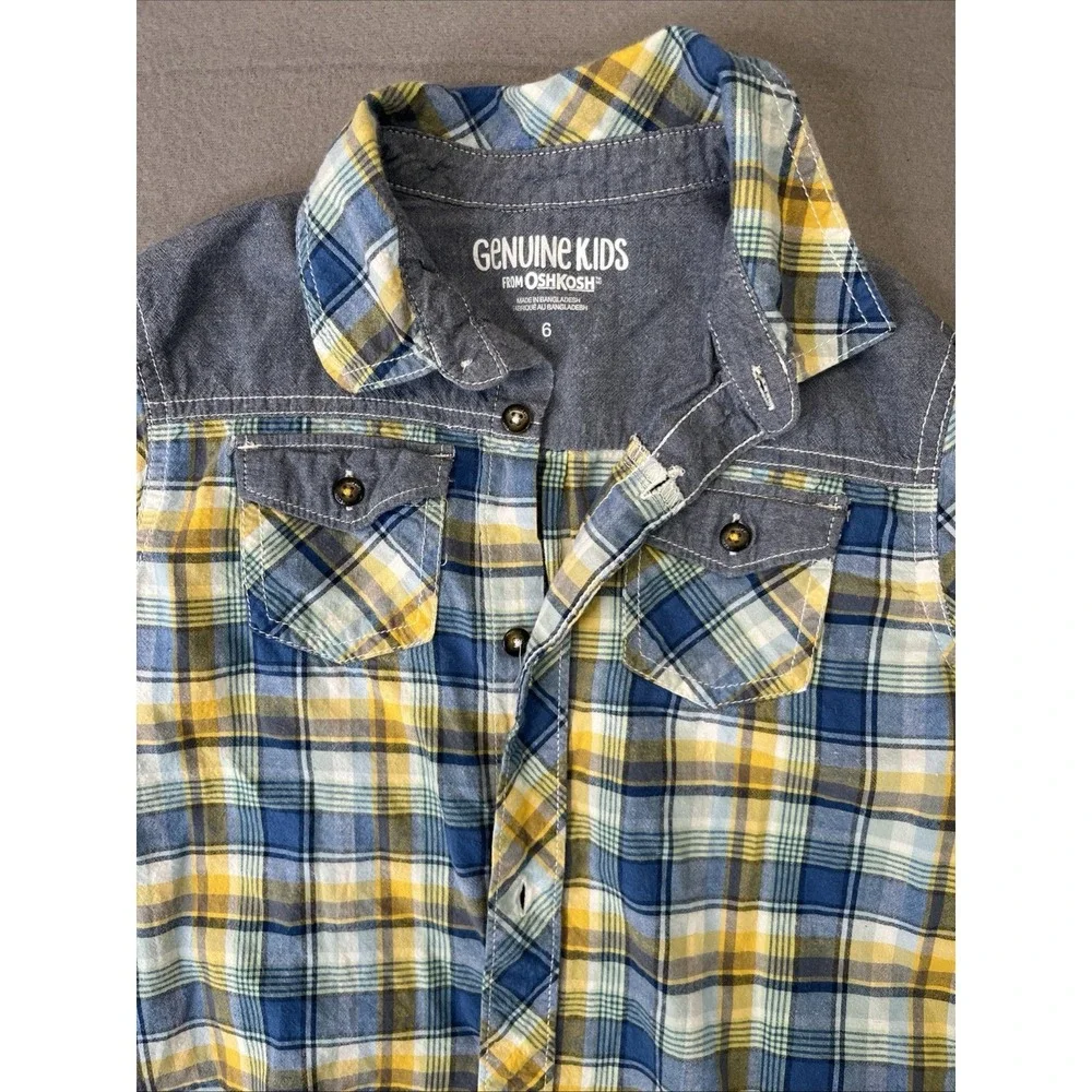 Genuine Kids by OshKosh B'gosh Plaid Button-down Long-Sleeve Shirt - Size 6